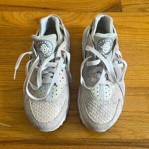 Women’s Air Huarache Premium Grey Snakeskin Sneakers